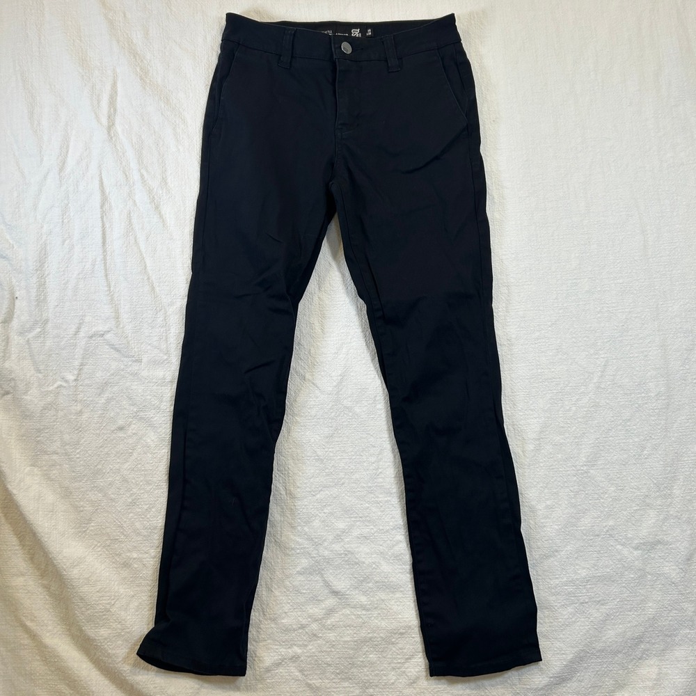 RSQ Seattle Skinny Tapered Chino Pants Mens 28x30 Black Cotton Stretch Slim Fit